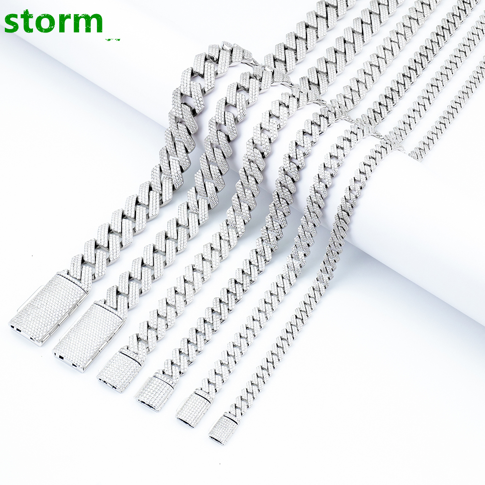 Wholesale Jewelry New Design Hip Hop GRA Certificate Iced Out Diamond 925 Sterling Silver Mossanite Moissanite Cuban Link Chain