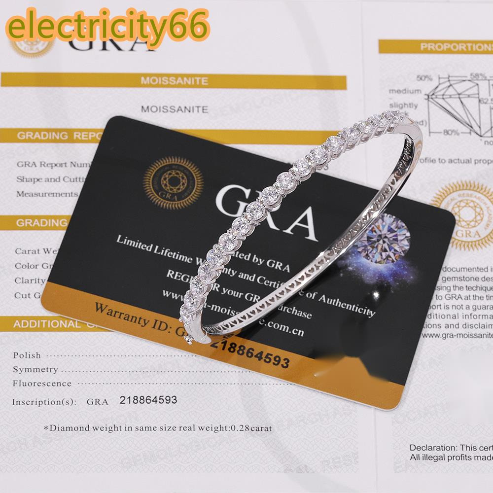 Wholesale Custom 925 Sterling Silver Moissanite Bracelet Ice Crystal VVS Moissanite Bracelet GRA Certified