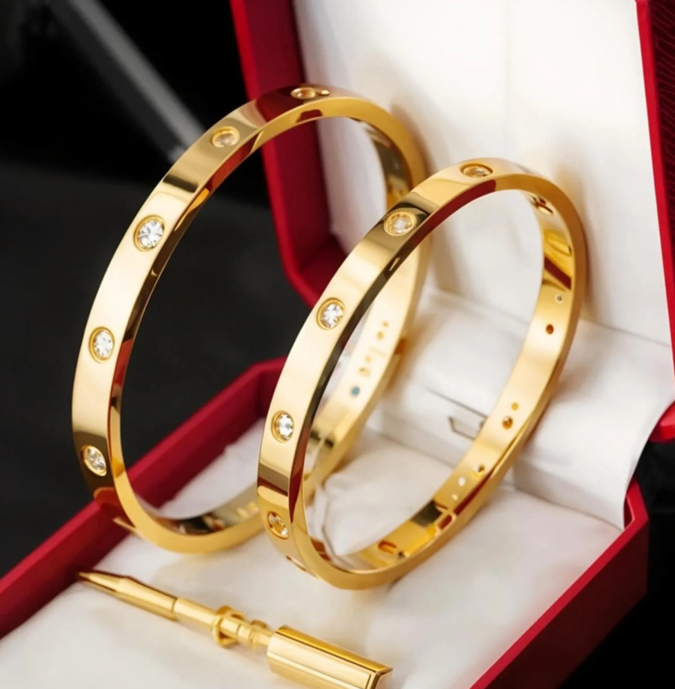 Classic Bangle 18K Gold Fashion Bracelet Designer Jewelry High Quality Plated Titanium Steel Diamond for Women Men Bracelets Silver luxury Jewelrys