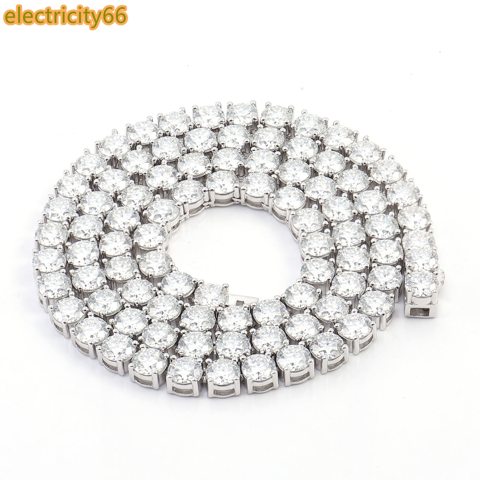 Round VVS White Moissanite Tennis Bracelet with 925 Silver Chain Ice Out Style CVD Stone Bangle Certified by GRA Elegant Design