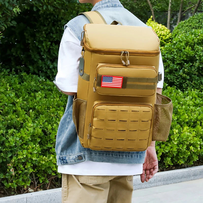 Tactical Backpack Large Storage Outdoor Travel Hiking Climbing Camping Picnic Bag Refrigerated Insulated Lunch Trip Schoolbag 260430