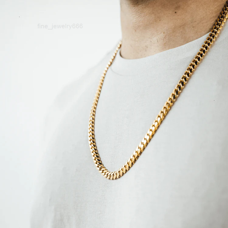 Miami Cuban Chain Necklace Hiphop Jewelry Gemstone Tarnish Free 925 Sterling Silver 6mm Cuban for Men Women Unisex Fine Jewelry