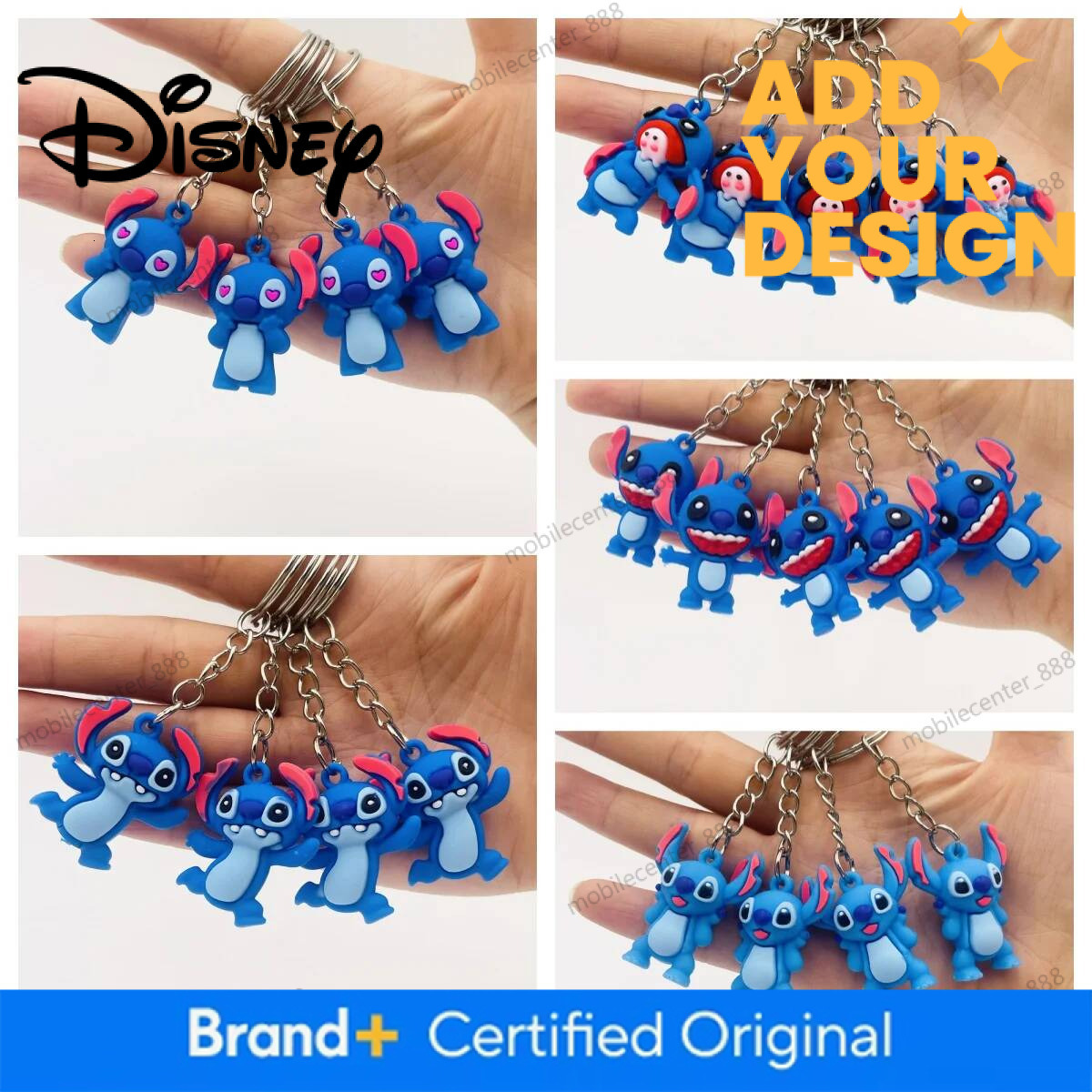 Designer Disney 10Pcs/Lot 3.5Cm Cartoon Keychain Cartoon Lilo & Stitch Cute Doll Keyring Ornament Key Chain Car Pendant Kids Gifts Luxury