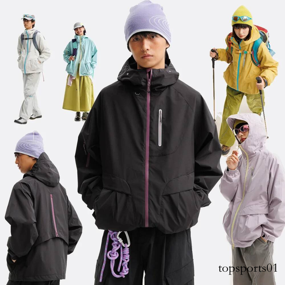 Outdoor Hiking Sport Three-proof Functional Men Women Loose Casual Techwear Hooded Cargo Jacket Spring Autumn Track Coat