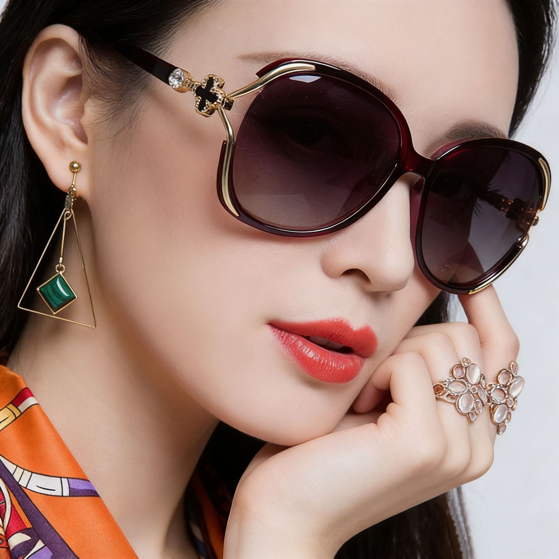 Nouvelles lunettes de soleil de concepteur à grand cadre Lunettes de tempérament haut de gamme pour le tir de rue décontracté en plein air Protec