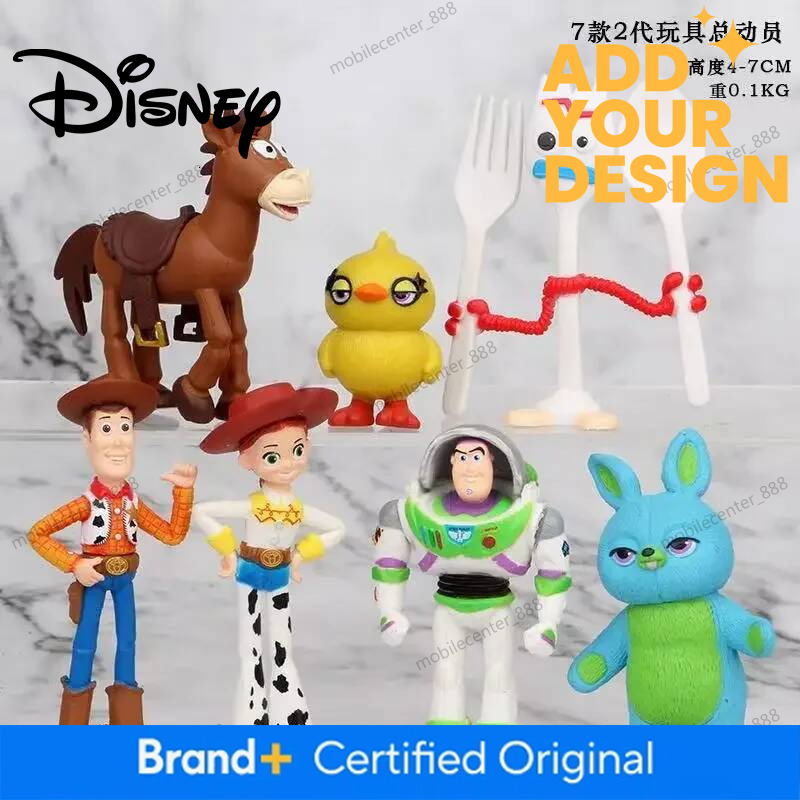 Designer Disney Hot 7Pcs/Set Toy Story 4 Action Figures Toys Woody Jessie Buzz Lightyear Forky Pig Bear Figura Model Doll Figurine Kids Gifts Luxury