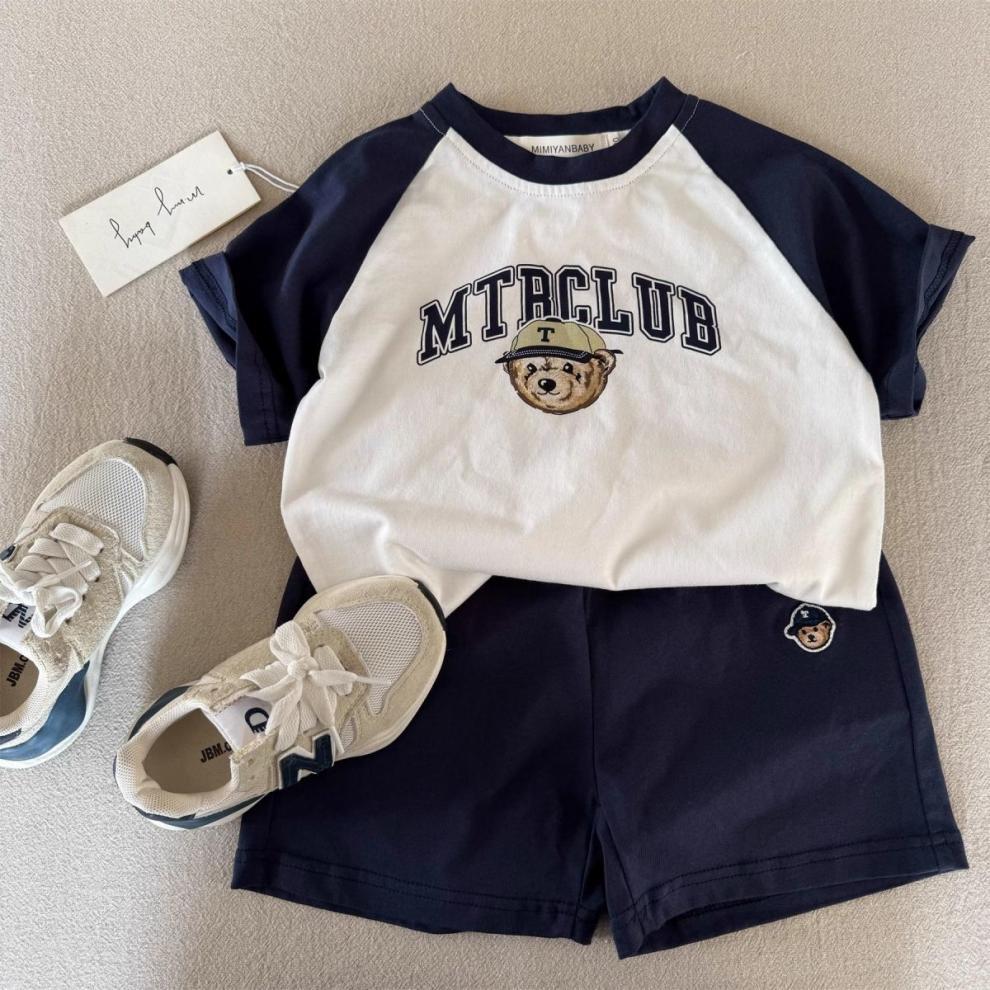 Kids Summer Clothes Set 2026 Toddler Boys and Girls Cute Cartoon Casual Fashion Pullover Short Sleeve T-shirts Tops + Shorts 2 Piece Set Children-image-1104491628