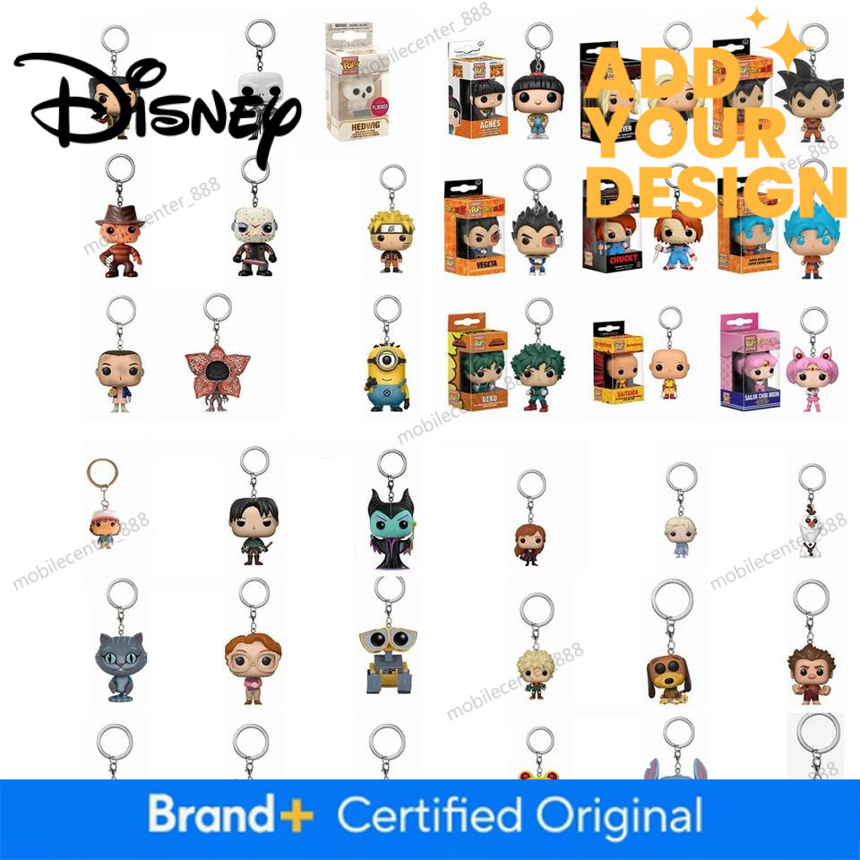 Designer Disney FUNKO POP New Frozen Keychain Toy Story Wall-E Minions Dragon Ball Naruto One Piece Action Figure Toy Kids Gifts Luxury