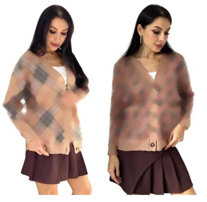 NEW Women Sweaters Brand High Quality Fashion Designer Sweater Cardigan Long Sleeve Single Breasted Contrast Jacket