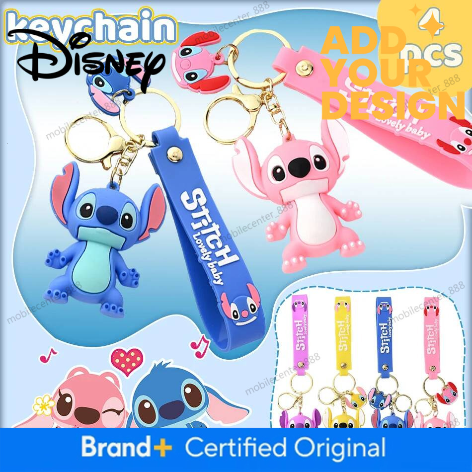 Designer Disney Stitch Keychain - Cute Lilo & Stitch Keyrings, Durable Anime Keychains For Women Men Kids, Multi-Color Gift Luxury