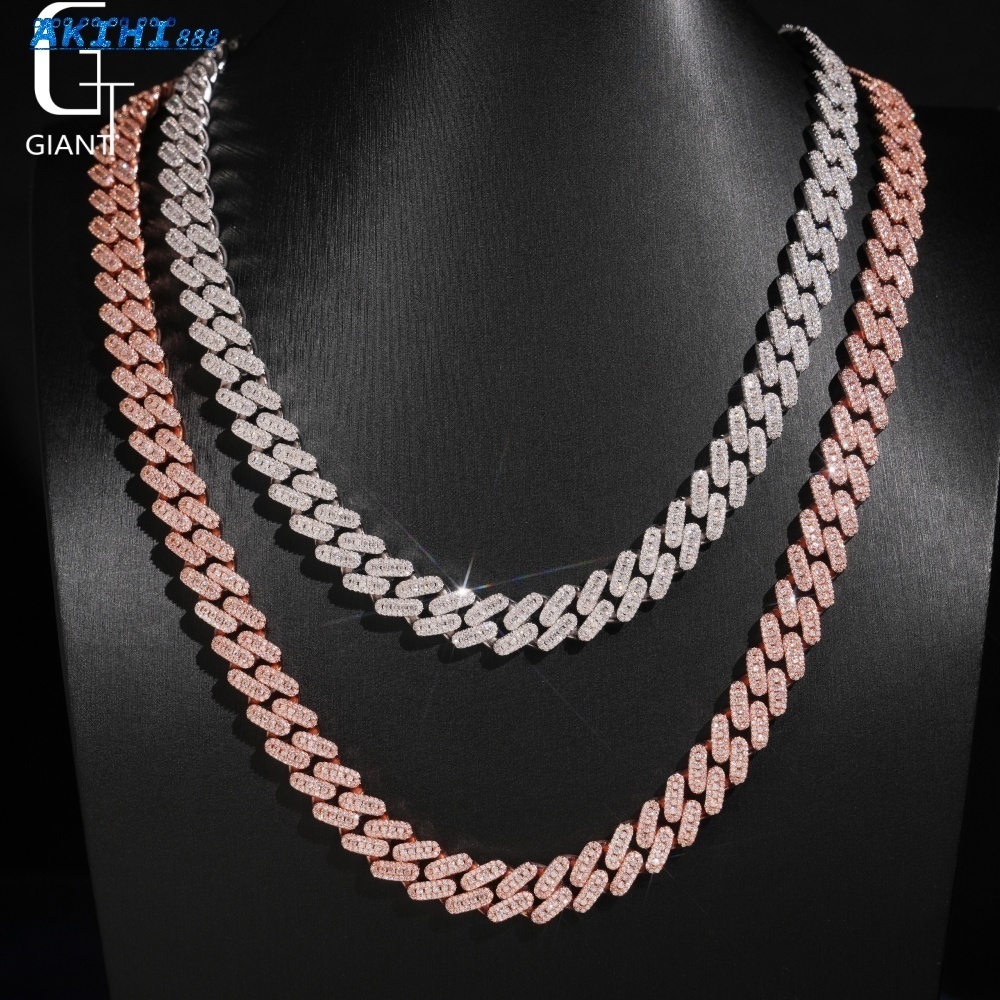 HipHop Style Synthetic Diamond Necklace 18K Solid Gold Lab Diamond Jewelry Igi Certified Lab Grown Diamond CVD Cuban Chain