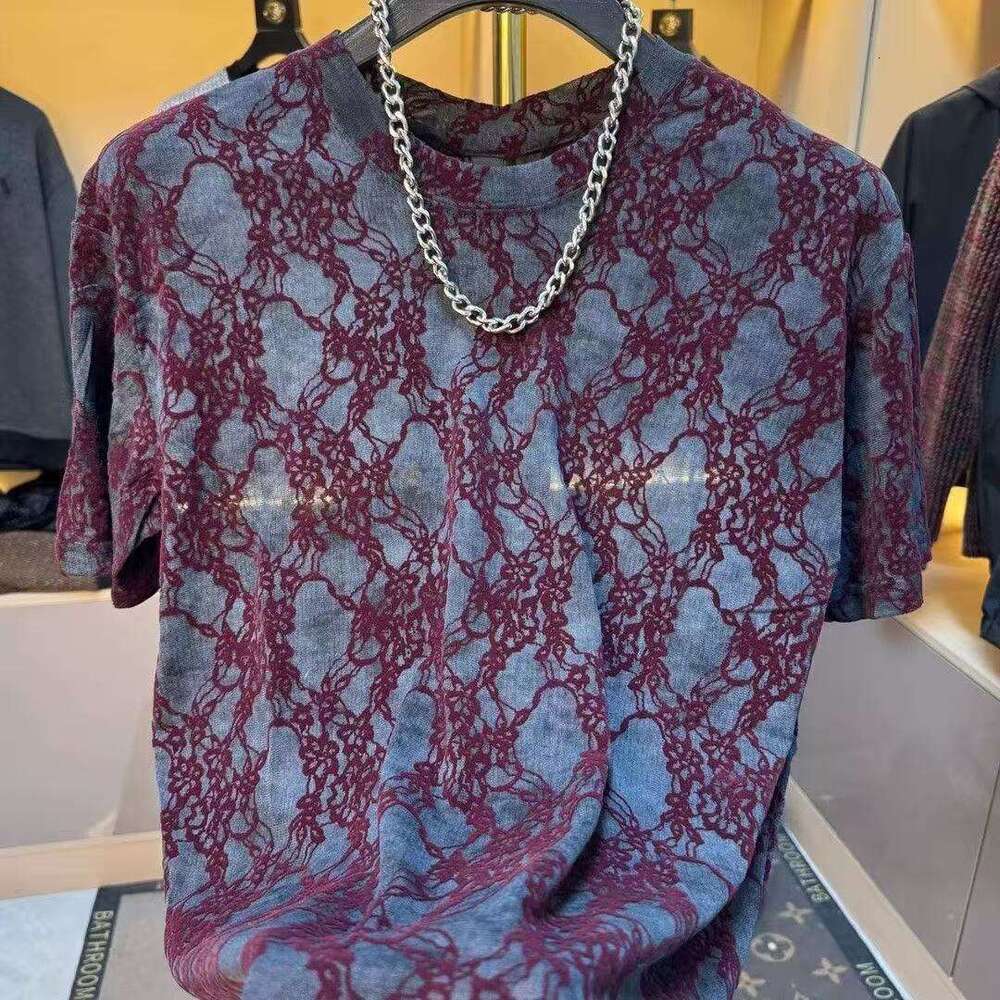 Luxury Brand Designer Clothes 2026 Summer New Men's Light Luxury Jacquard Short T-Shirt, Fashionable Trendy, Niche Round Neck, Loose And Breath