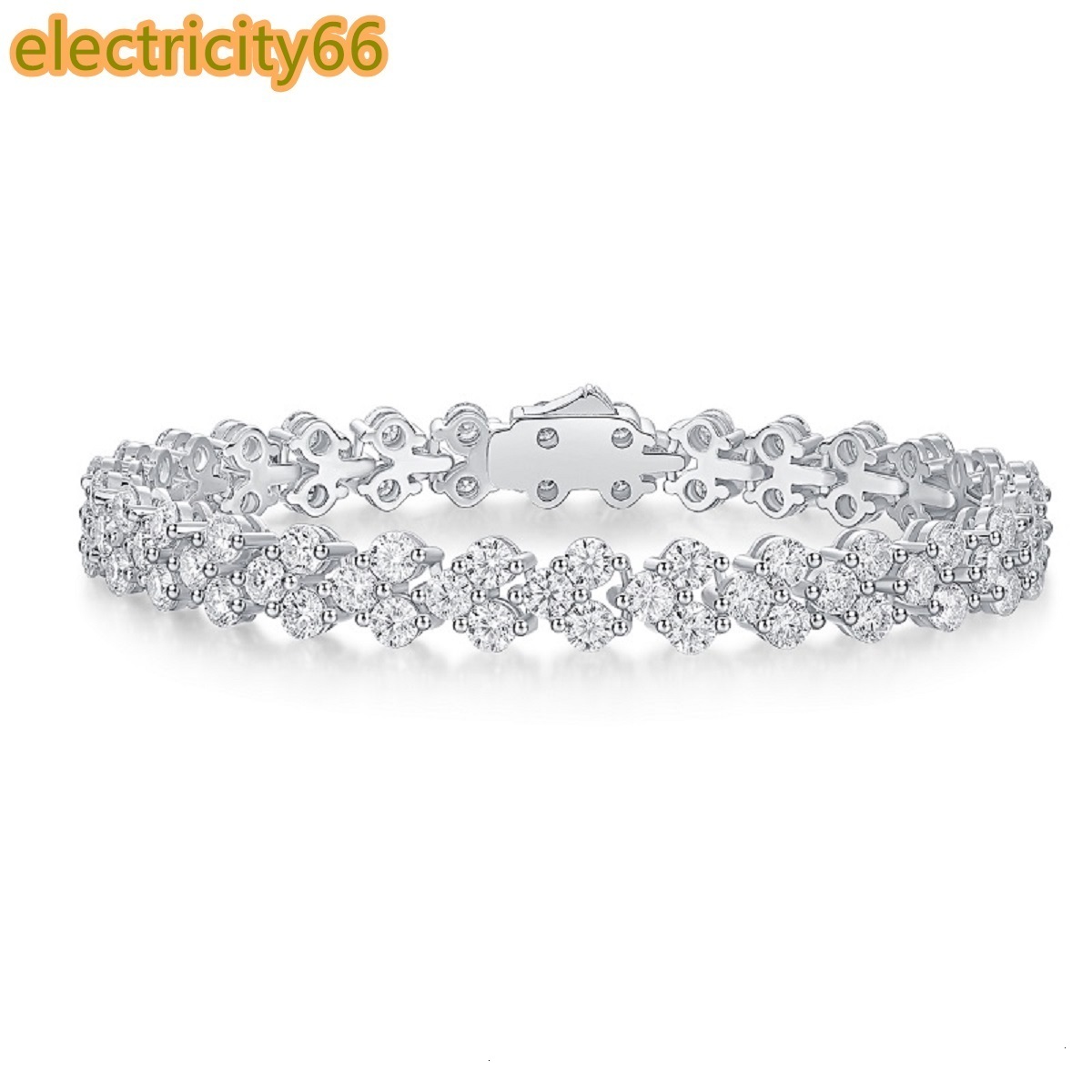 Wholesale Womens Tennis Bracelet 925 Sterling Silver White Gold Platinum Plated VVS D GRA Certified 7mm 17cm Long Moissanite