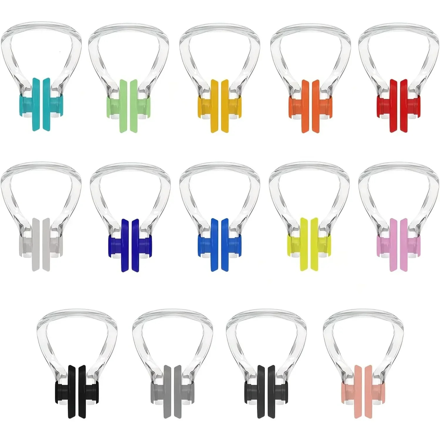 Swimming nose clip 14 packs of waterproof silicone swimming nose plugs suitable for children and adults multi-colored 260430