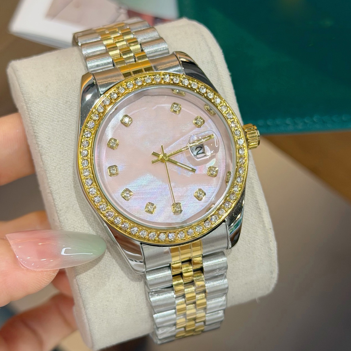 watch designer Stainless Steel men watches 41mm quartz watch wristwatches mother of pearl band for mens Christmas Valentines Day Gift