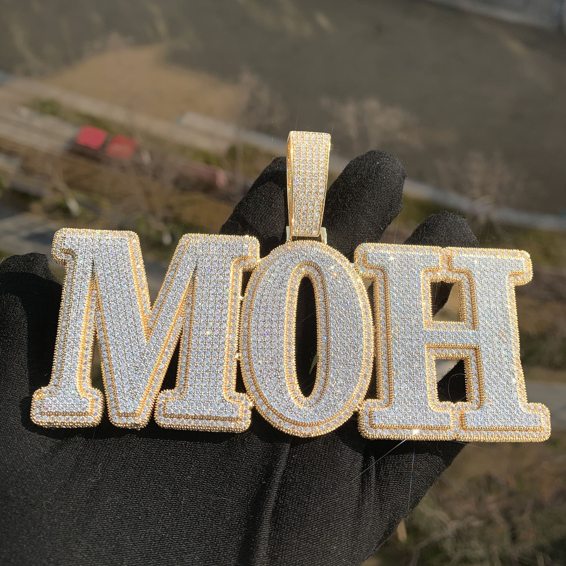 Custom Block A-Z Letters 0-9 Numbers Pendant Necklaces TopBling 5A Cubic Zircon 18K Real Gold Plated Jewelry-image-850926059