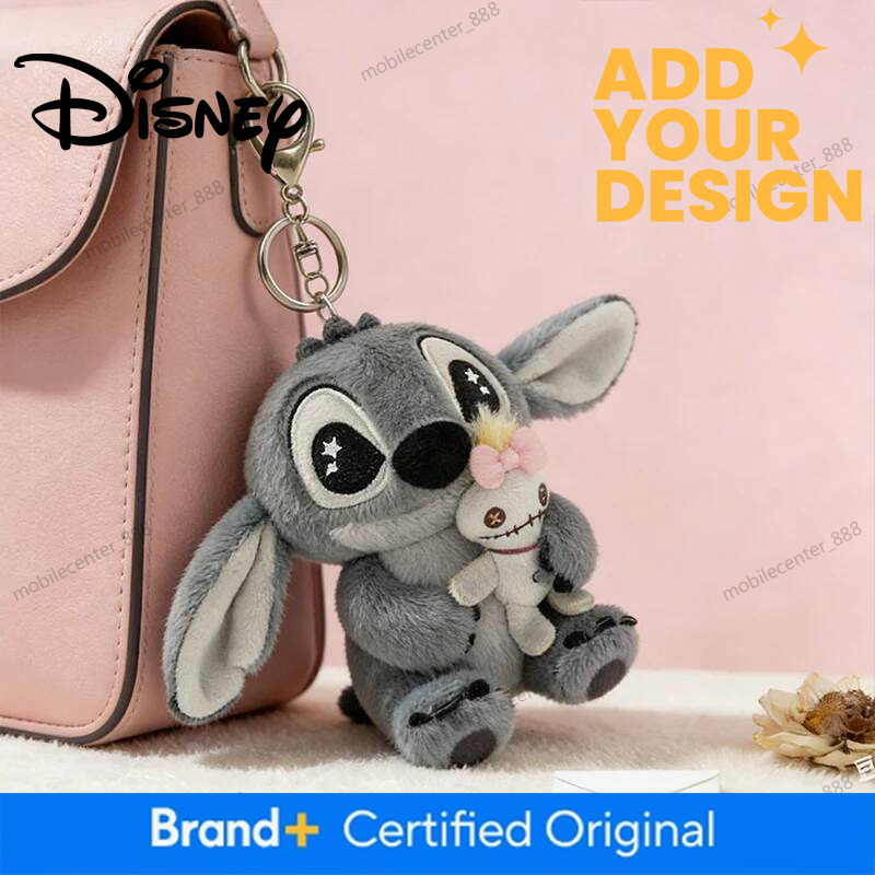Designer Disney Disney Lilo & Stitch Scrump Mini Plush Keychain Kawaii Soft Starry Eyes Bag Pendant Gift For Kids Fans Luxury