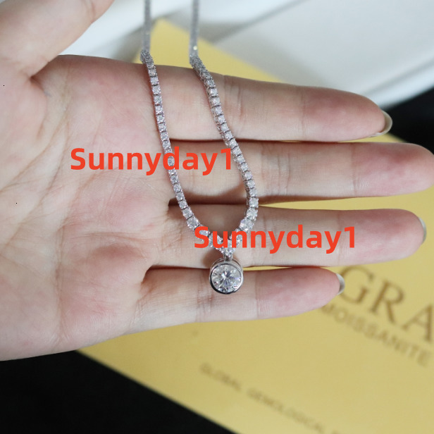 Fancy Jewelry Wholesale Price in Stock 10K 14K Real Gold Tennis Chain 2CT Tennis Choker VVS Moissanite Necklace for Fine Jewelry