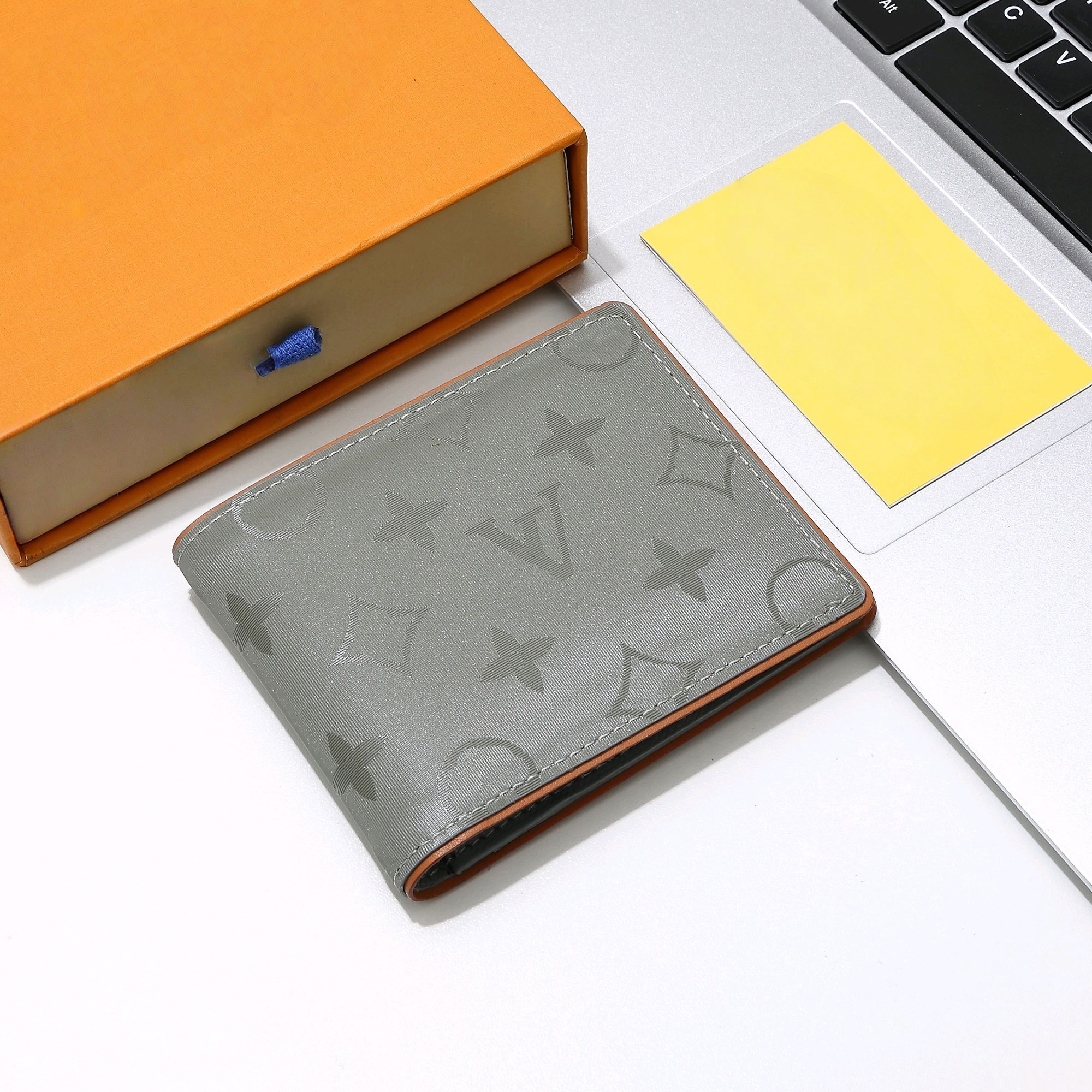 Luxury monogram Men's Double Fold Wallet Leather Credit Card Holder Designer Ski Golf Classic Cash Clip Coin Pocket Purse Long Term Business Be