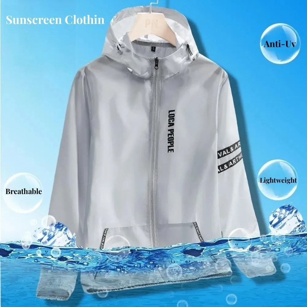 260430 Men's Y2K Waterproof Hooded Windbreaker Jacket, Lightweight Quickdrying Acetate Tatting, Relaxed Slim Fit Outdoor Recreation Coat