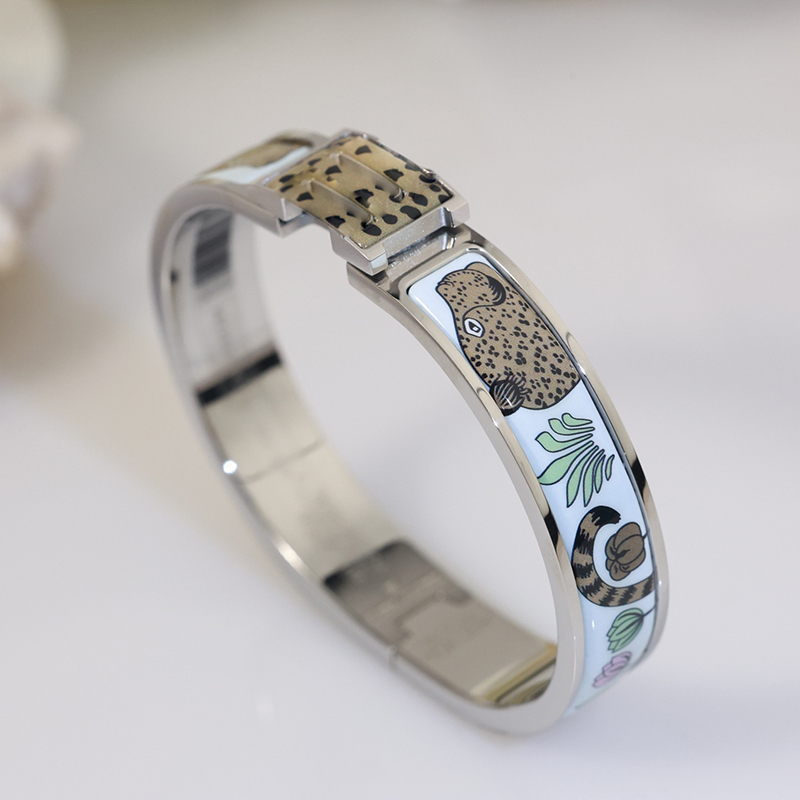 26S NEW Luxurious bracelet designer enamel bracelet leopard print bracelet letter H bracelet brand jewelry high-end jewelry gold bracelet nail br-image-1104512793