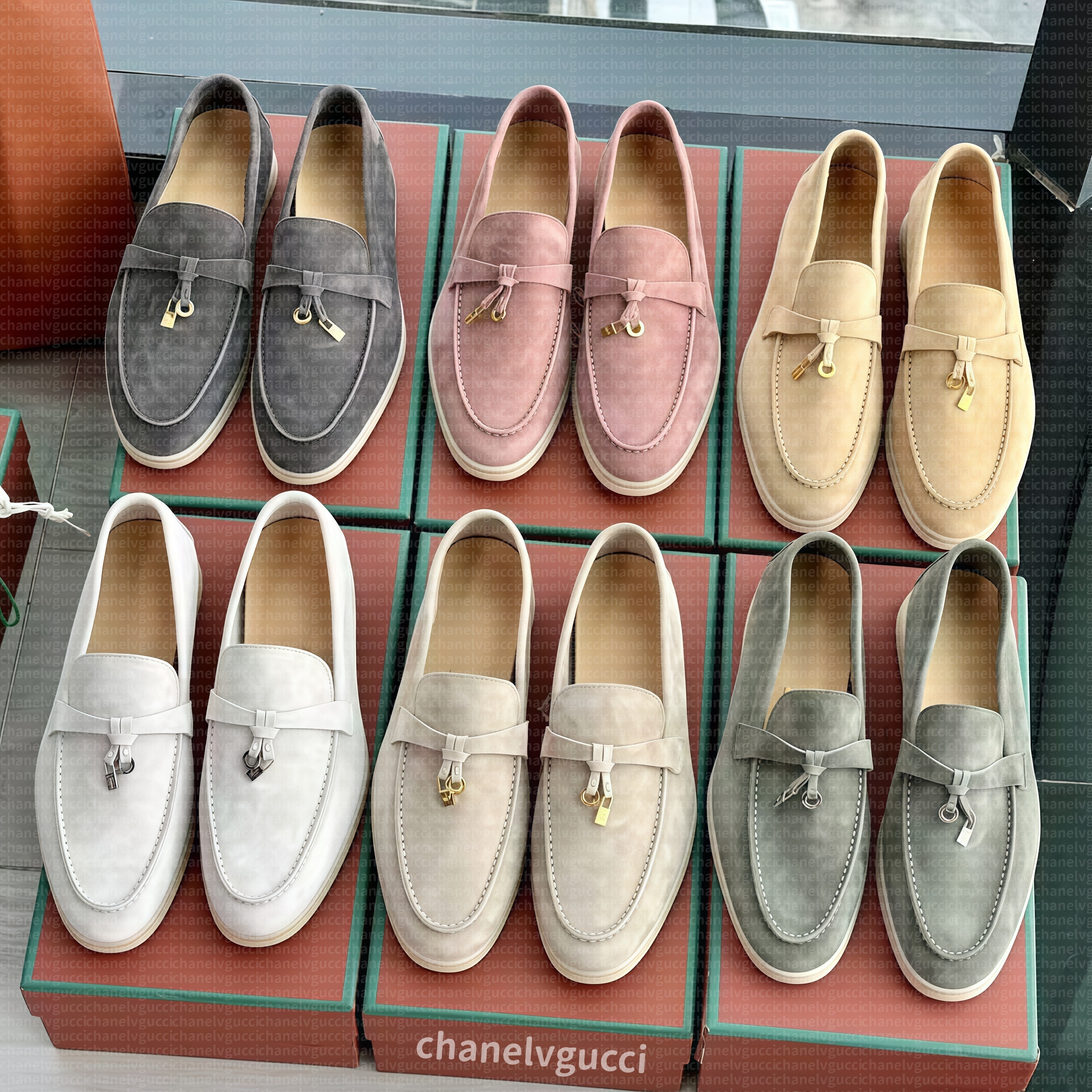 Mule Loafers Sandals Tassel Suede Women Men Slippers Flats Loafers 100% Real Leather Moccasin Luxury Designer Summer Slip-Ons Deep Ocra Babouche Cha