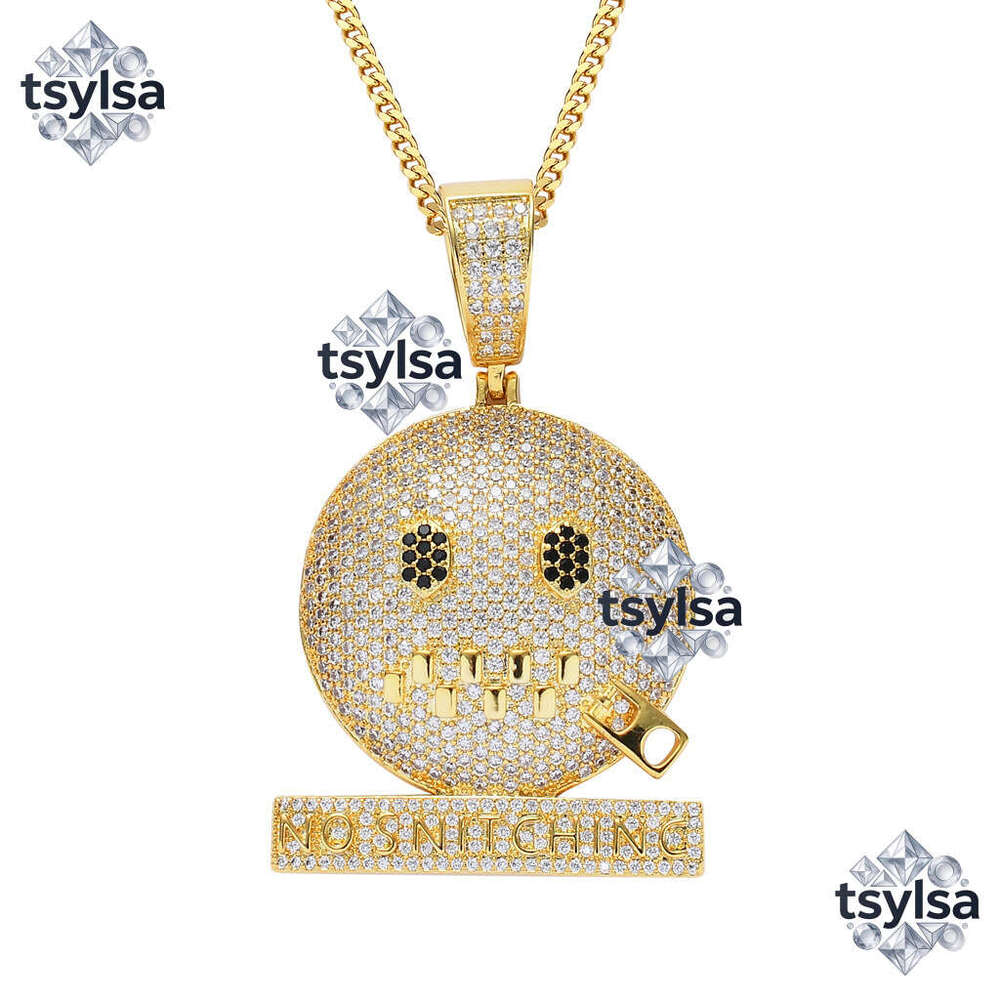 New European and American style zipper "No Snitching" funny personality trendy necklace pendant wholesale
