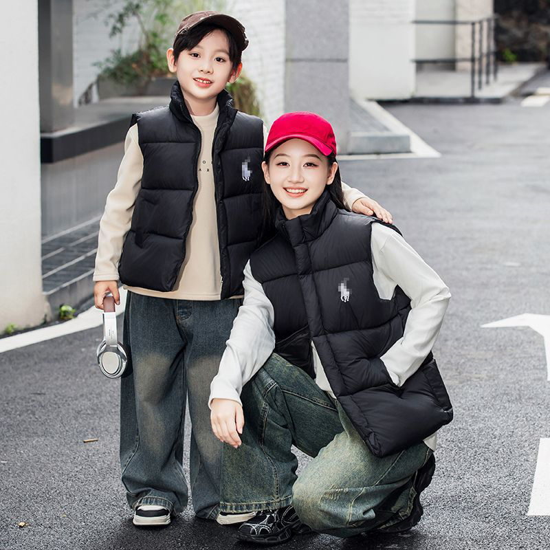 Big Child Boys Girls Warm Down Vest Autumn Winter Cotton Waistcoat Kids Outerwear POLO Designer Children Clothing Jacket Vests