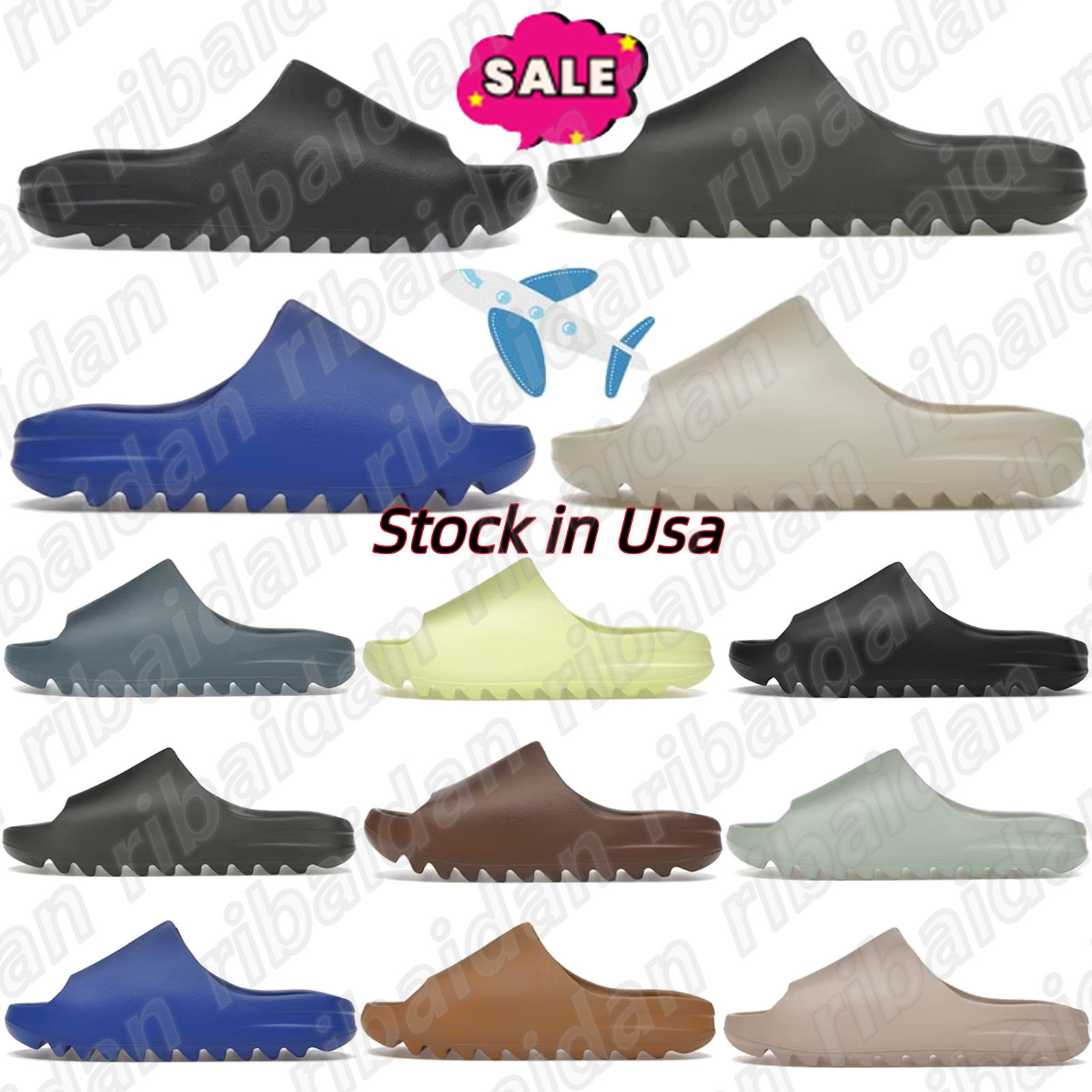 Men Slides Sliders Slippers Designer Slipper Women Onyx Azure Bone Blue Pure Resin Slate Dark Flax Orange Beach Mens-image-922188546