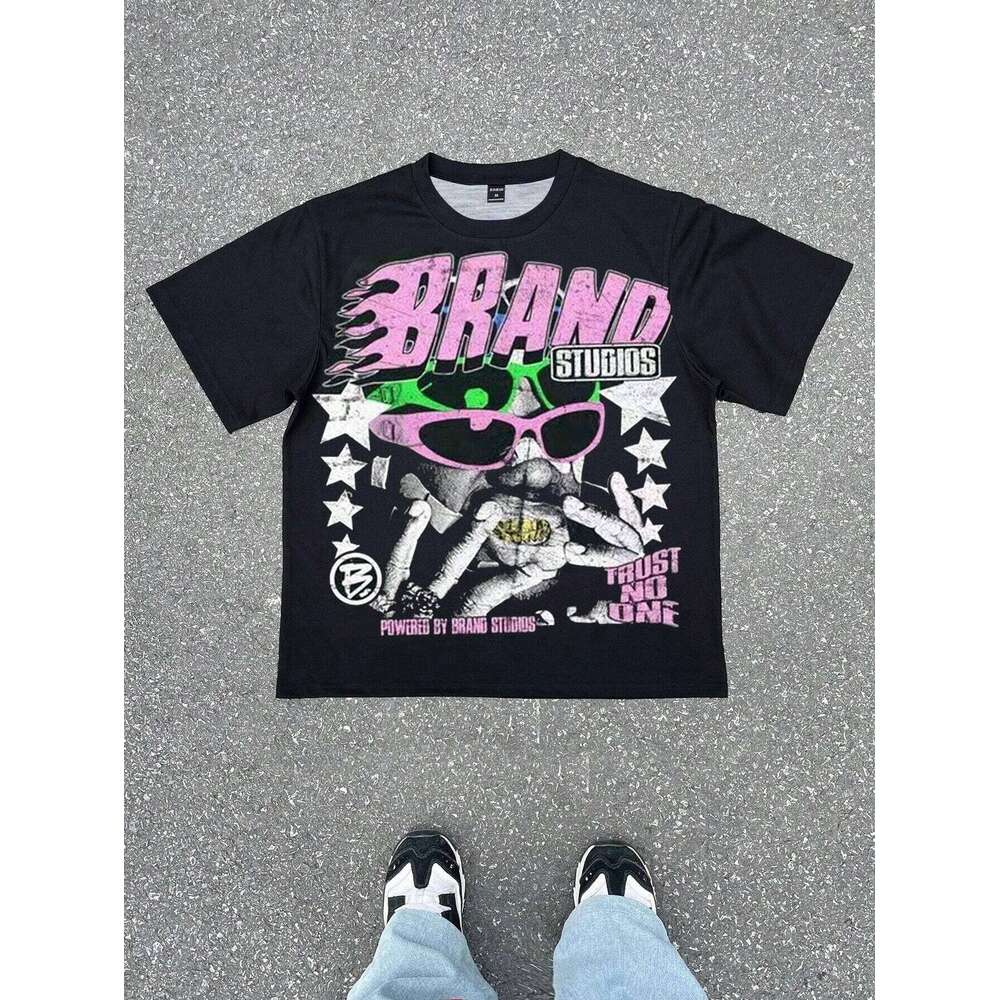 2026 Summer New Style Men's T-shirt with 3D Letter Pattern Print Street Casual Fashion Comfortable Soft Breathable 26L0504