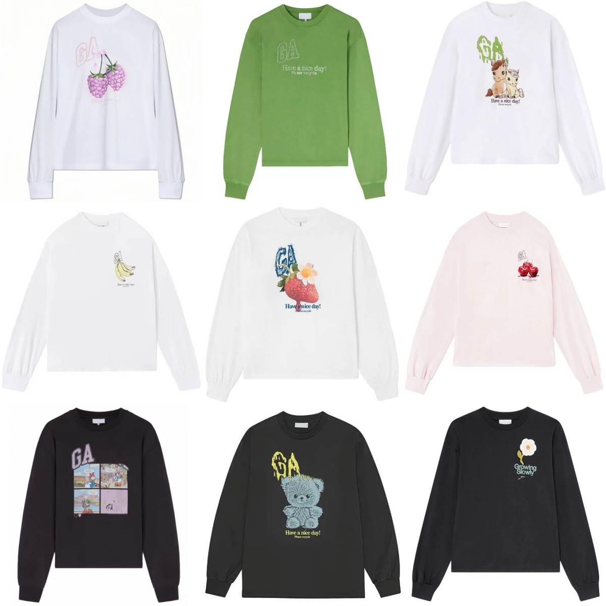 T-shirts à manches longues pour femmes de styliste, en coton imprimé, confortables, à la mode, amples