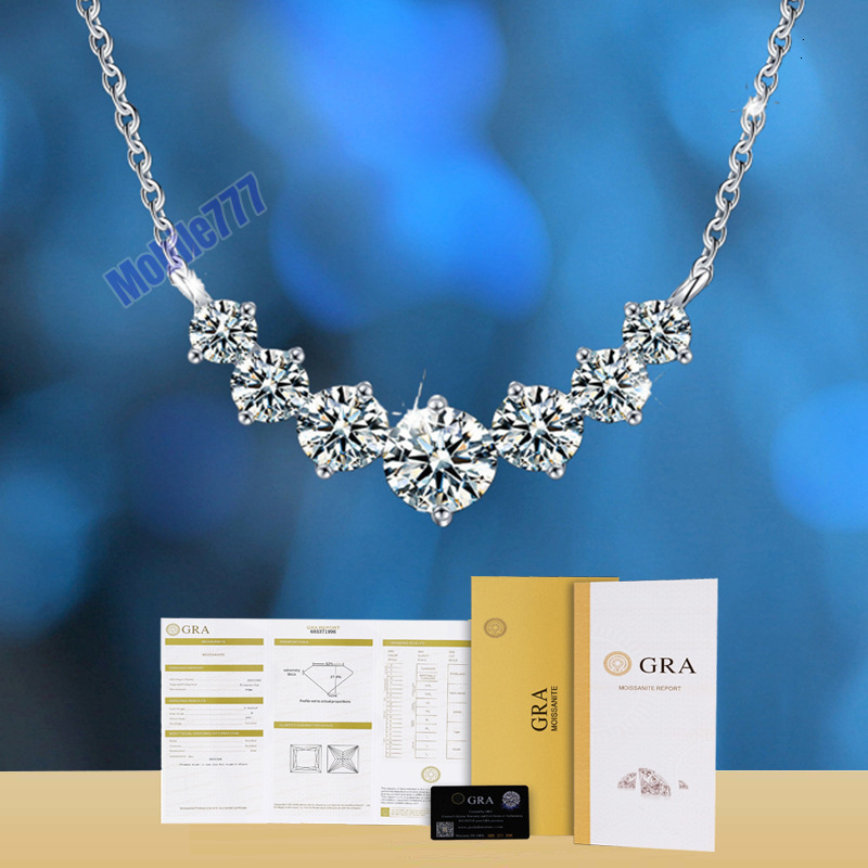 GRA Certification VVS D Moissanite Pendant 1.7CT/2.8CT/5CT VVS1 Lab Created Diamond Necklace Anniversary Romantic Women Gifts S925 Sterling Silver C