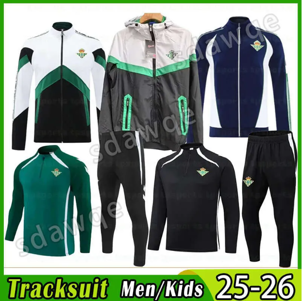 1997 98 windbreaker jacket 2026 2027 half zip Real Betis Athletic Bilbao kids and adult jacket jersey 26 AtleticoS tracksuit training Half sleeve zi