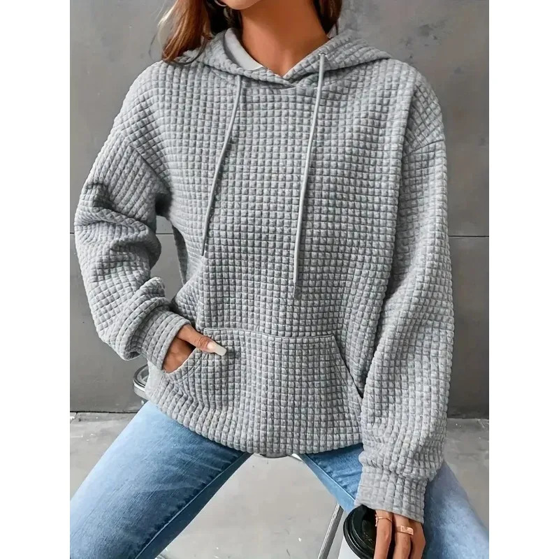 Plus Size 1XL-5XL Womens Solid Color Fashionable Comfortable Casual Top Long Sleeve Round Neck Sweatshirt 260429