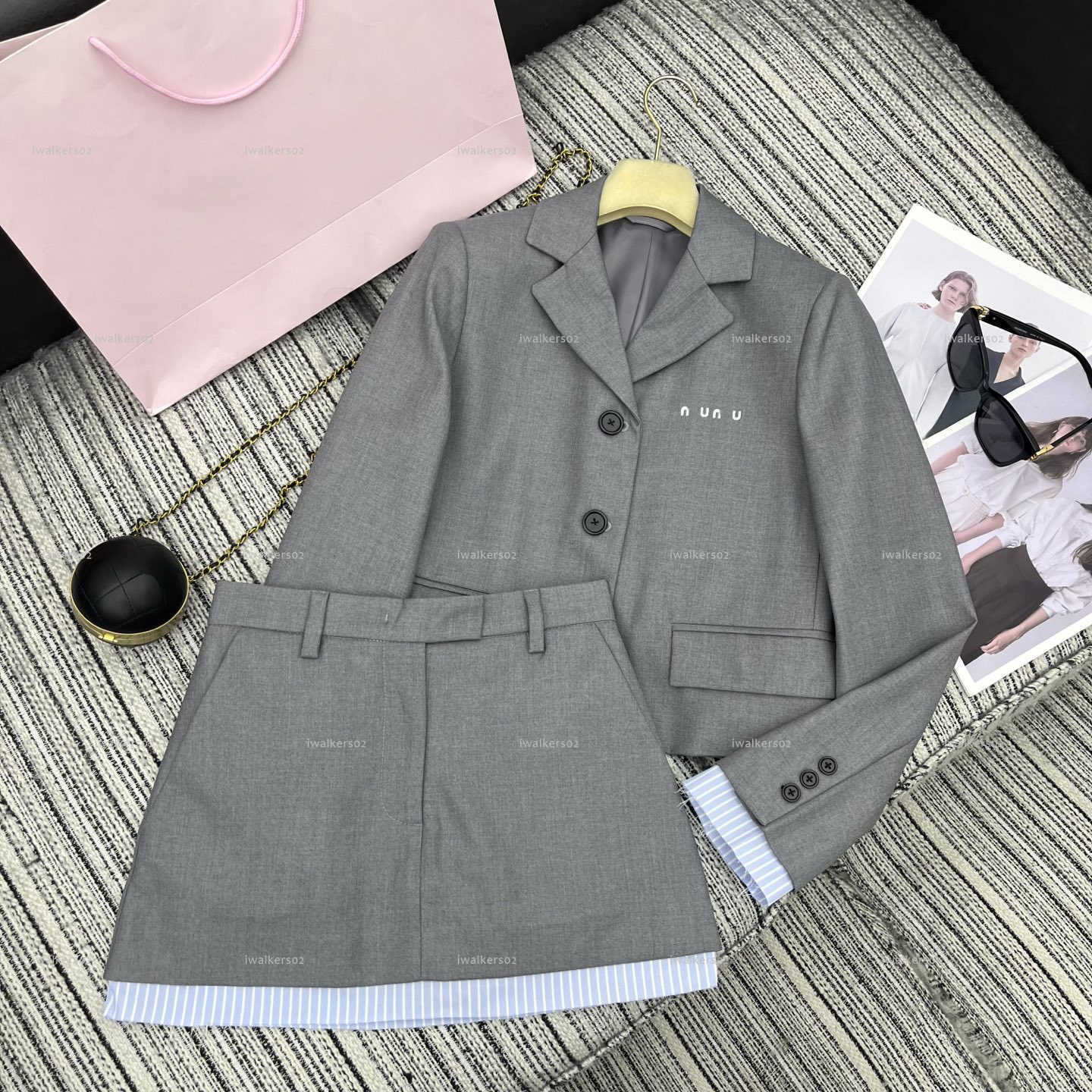 Classics Suit women dress set Summer lady dresses women designer clothes blazer and Small A-Line Skirts Set A792X16N089-image-1104554836