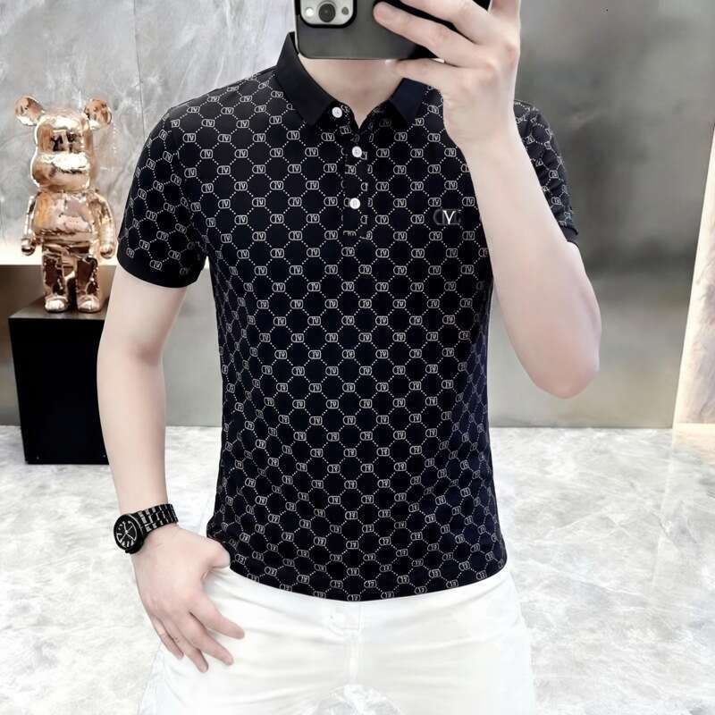 Luxury Brand Designer Clothes Fashionable Polo Shirt 2026 Summer New Style Young Short-Sleeved Casual Turn-Down Collar Men's Trendy T-Shirt