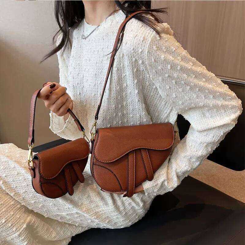 JIAERDI Retro Patchwork Saddle Women Solid Color Leather Delicate Shoulder Bag Ladies Fashion Luxury Design Crossbody Bags