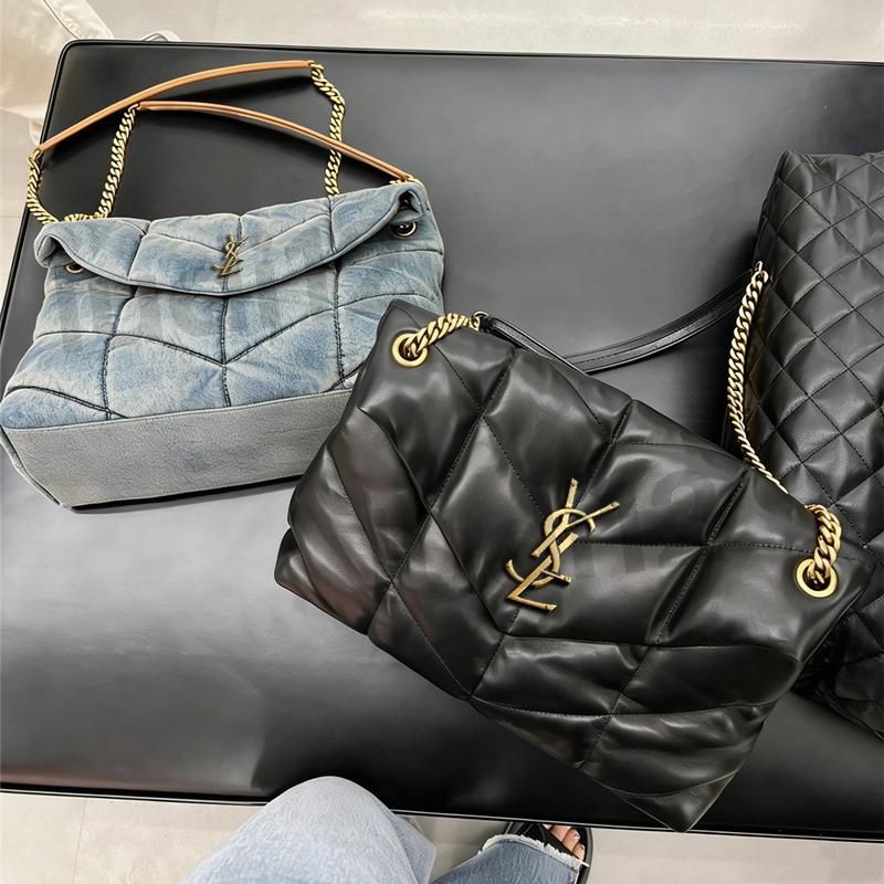Mirrored Quality Women Tote Fashion Designer bag Purses LOULOU PUFFER CHAIN Handbag Brand Classic Flip matte Leather Shoulder Bags Crossbody Bag 32c