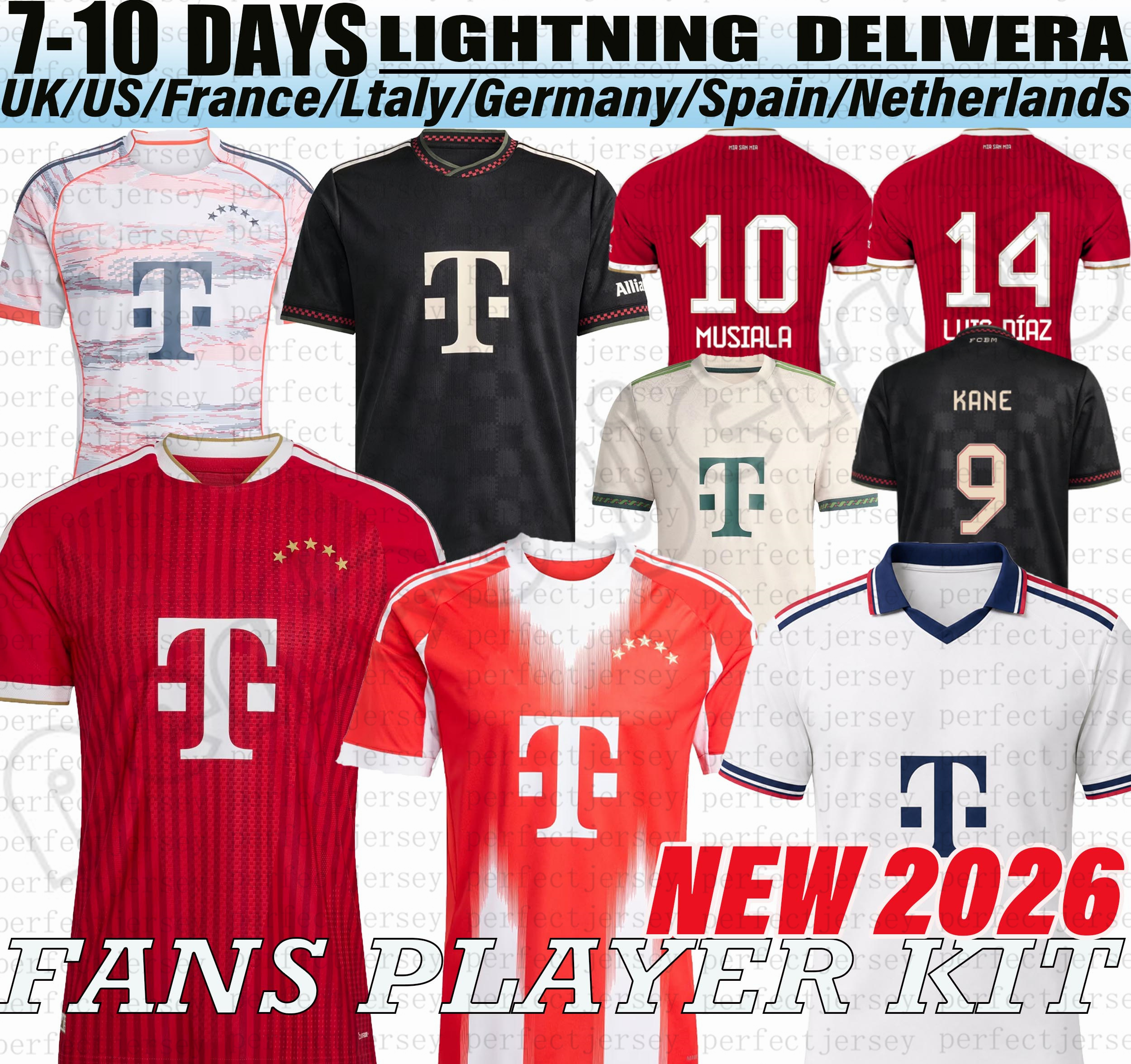 bayern 26 27 Soccer Jerseys KANE Luis Diaz Olise MUSIALA KIMMICH de Ligt J. Davies Coman Gnabry bayern 2026 Men Kids kits-image-962711138
