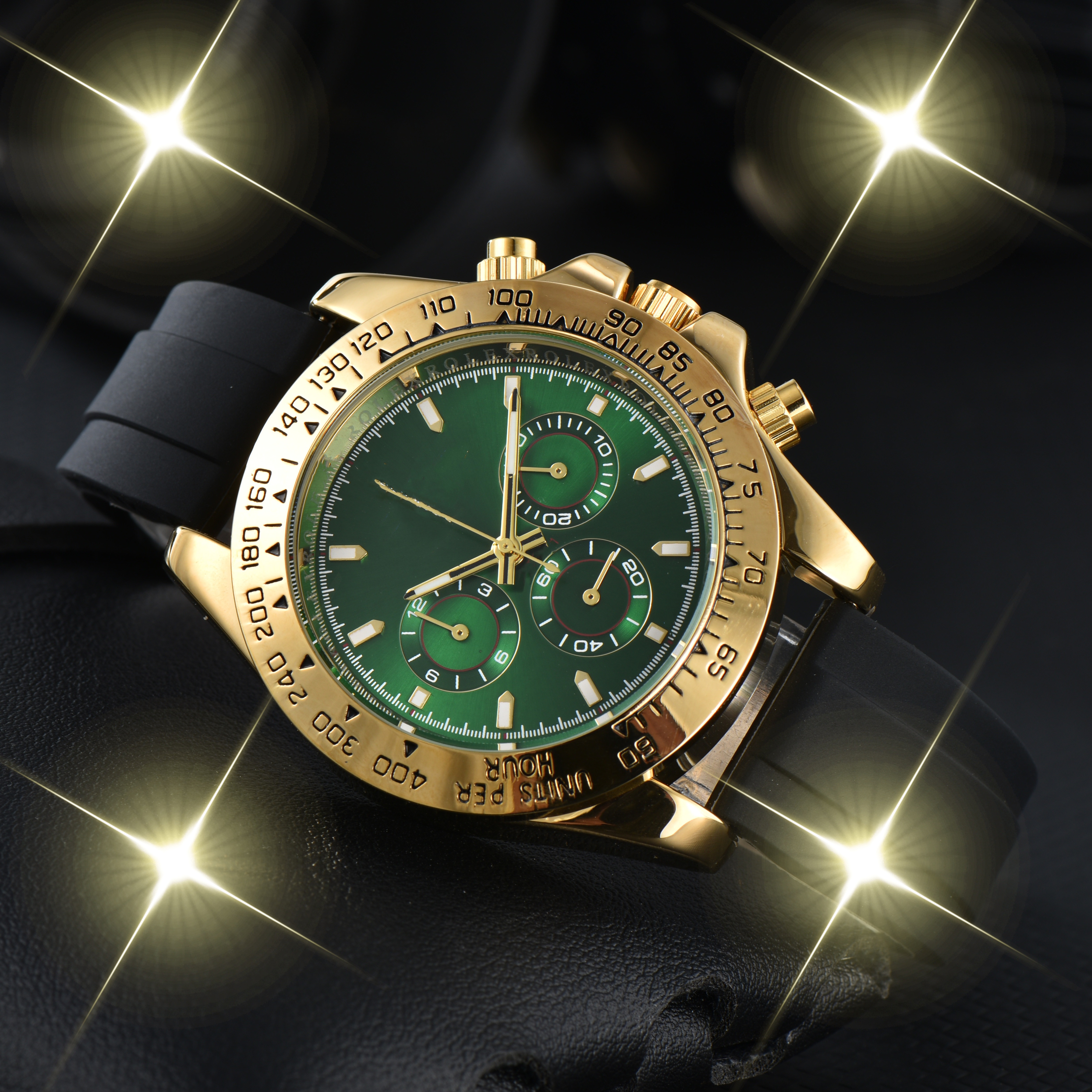 Mens DAYlity TONAlity quartz Movement watch multifunction Wristwatch Designers Men Watches Stainless Steel leather Strap Gold Wristwatches Montre de luxe 89 $34