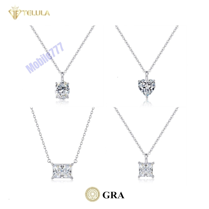Wholesale High Quality 1/2/3/4/5CT Heart Cut Moissanite Pendant VVS D GRA Certified Moissanite Necklace S925 Sterling Silver Moissanite Chain Pass T