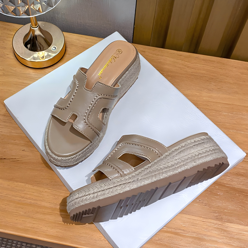 2026 new hemp rope woven 5cm thick soled designer slippers retro daily casual versatile beach shoes for women
