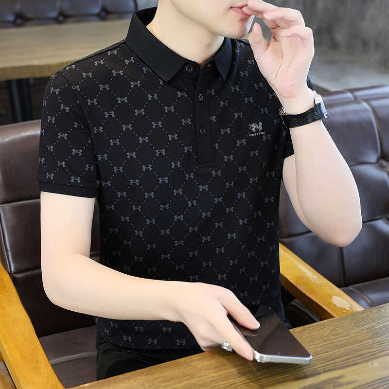 Luxury Brand Designer Clothes High-Quality Premium Cotton Fashion Casual Polo Shirt, New Summer Trendy Men's Wear, Turn-Down Collar Short-Sleev
