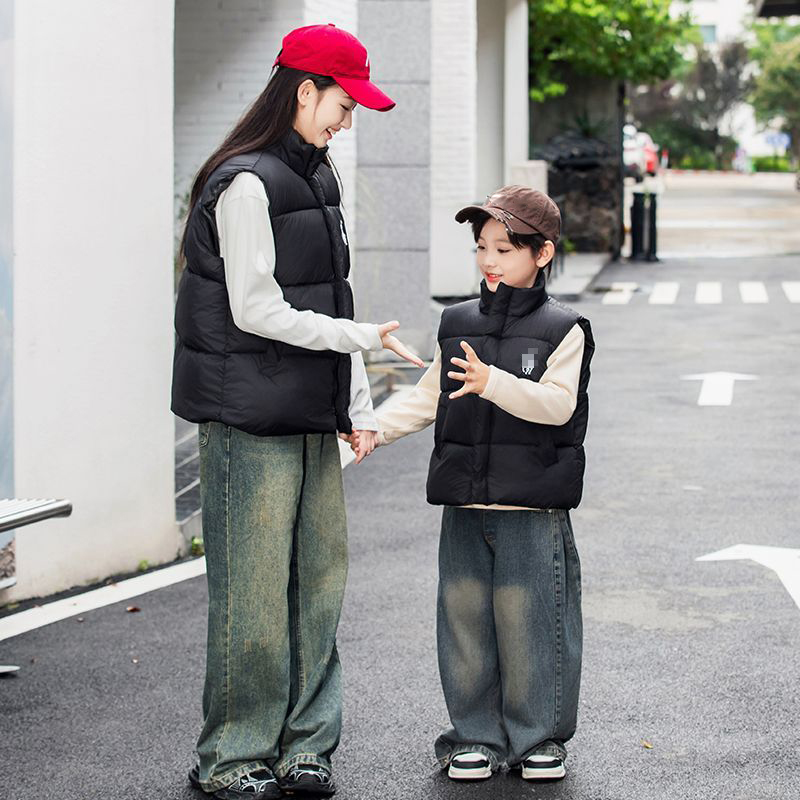 Designer Kids Down Waistcoat Baby Vest Big Child Top Heat Jacket POLO Gilet Teenager Sleeveless Coat Boys Girls Autumn Winter 100-170CM