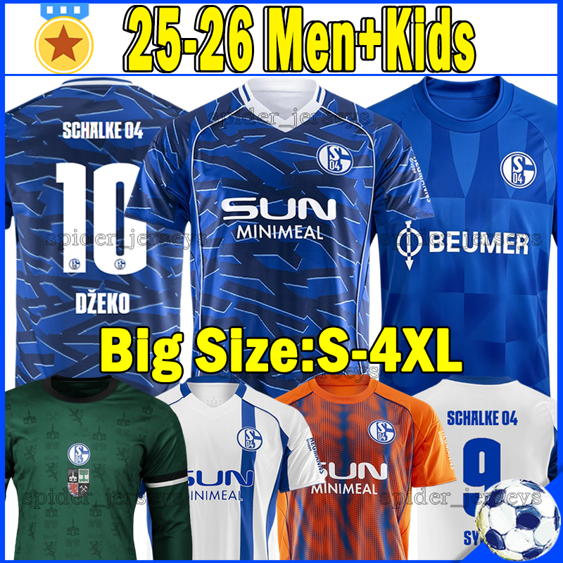 4XL 26 27 FC Schalke 04 DZEKO Soccer Jerseys 150th anniversary Retro 1984 93 97 2010 12 Schalke 2025 2026 SYLLA LASME KARAMAN GOMIS Football Shir-image-923001669