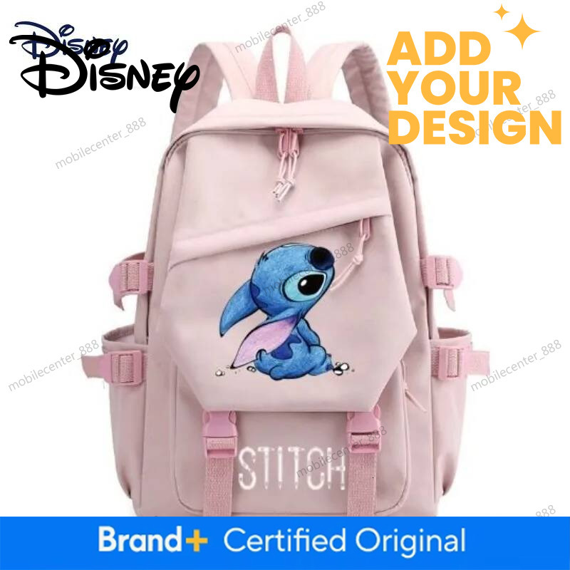 Designer Disney Disney Stitch Cartoon Anime Cute Plush Packbag Large Capacity Kawaii Graffiti School Bag Student Rucksack Gift For Kids Luxury