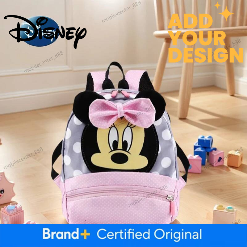 Designer Disney Disney New Backpack 2026 Minnie Schoolbag For Kids Cartoon Kindergarten Schoolbag Kawaii Pink Backpack As A Gift For Children Luxury