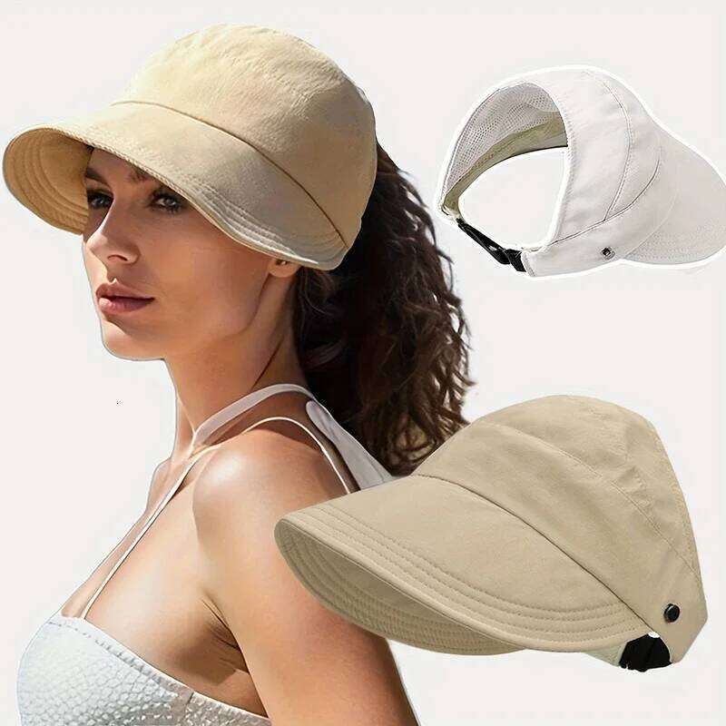 Spring and Summer Empty Top Duckbill Women's Baseball Cap Can Hang Mask Outdoor Thin Quick Drying Sun Hat
