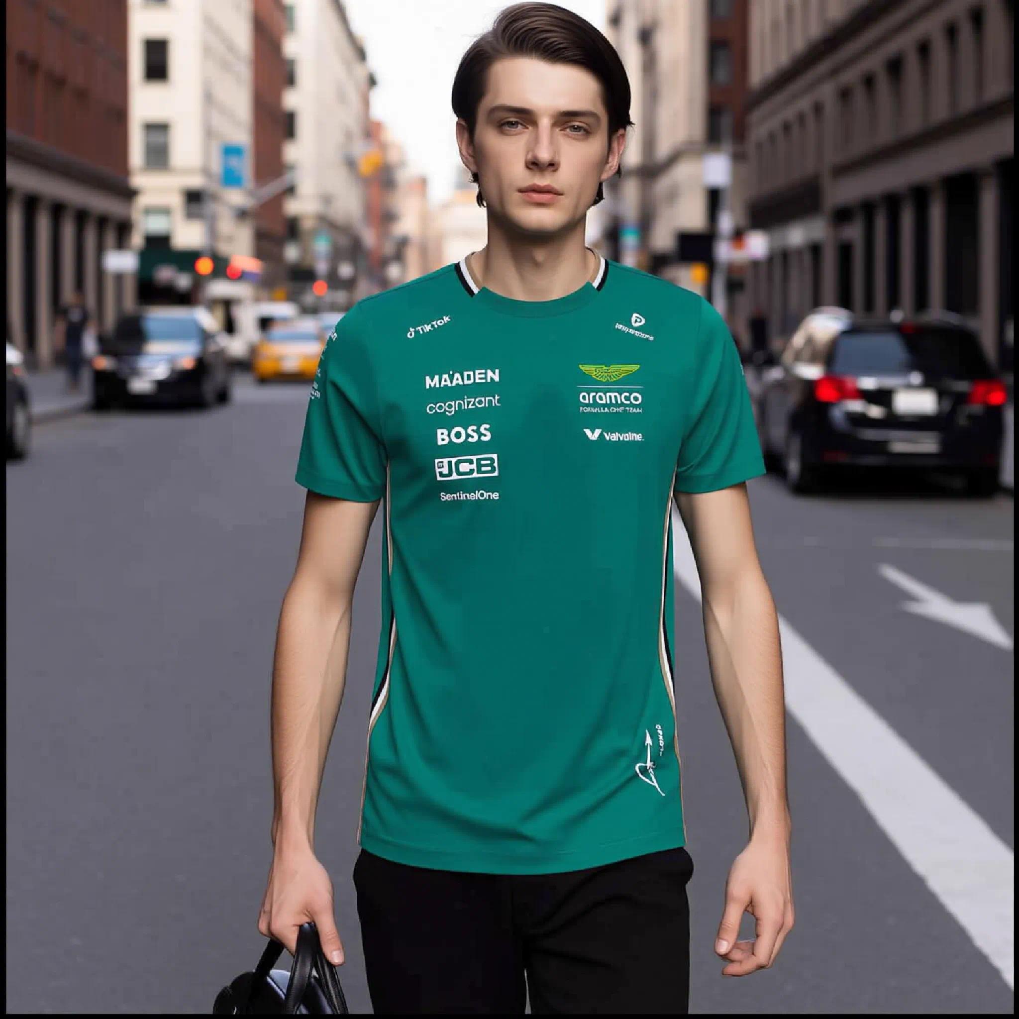 F1 racing suit series Aston Martin F1 Team 2025 Fernando Alonso Driver T-shirt Support customized factory direct sales of high-quality T-shirts for