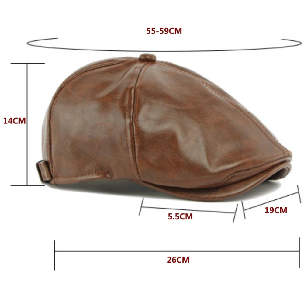 Mens Beret Women Autumn HT4937 Winter PU Leather Hat Retro Artist Painter Beret Hat Male Female Ivy Flat Cap Octagonal Beret Cap 260430 M260804